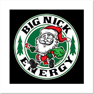 Big Nick Energy Retro Santa Mascot Posters and Art